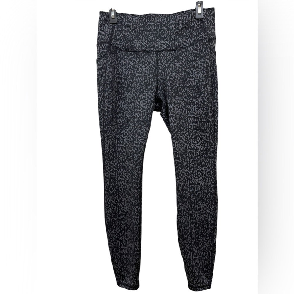 All In Motion | Ladies Flex High Rise 7/8 Leggings | Black & Gray | M |